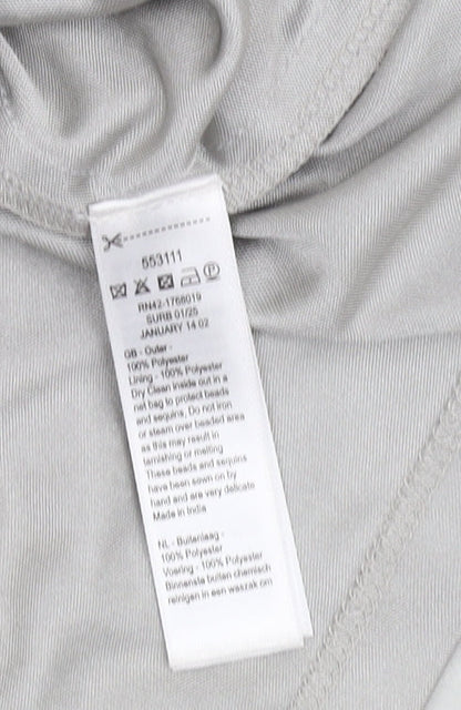 Monsoon Grey Sequin Sheath Dress UK 12 Women's Party