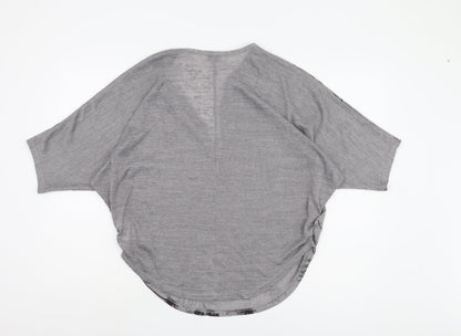 Womens UK Size S Apricot Grey Tunic Jumper