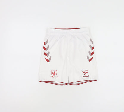 Hummel Boys White 7-8Y Athletic Football Shorts