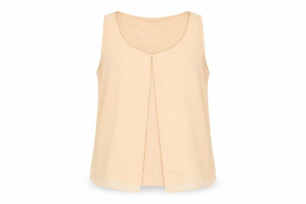 Womens UK Size 14 Red Herring Beige Basic Tank