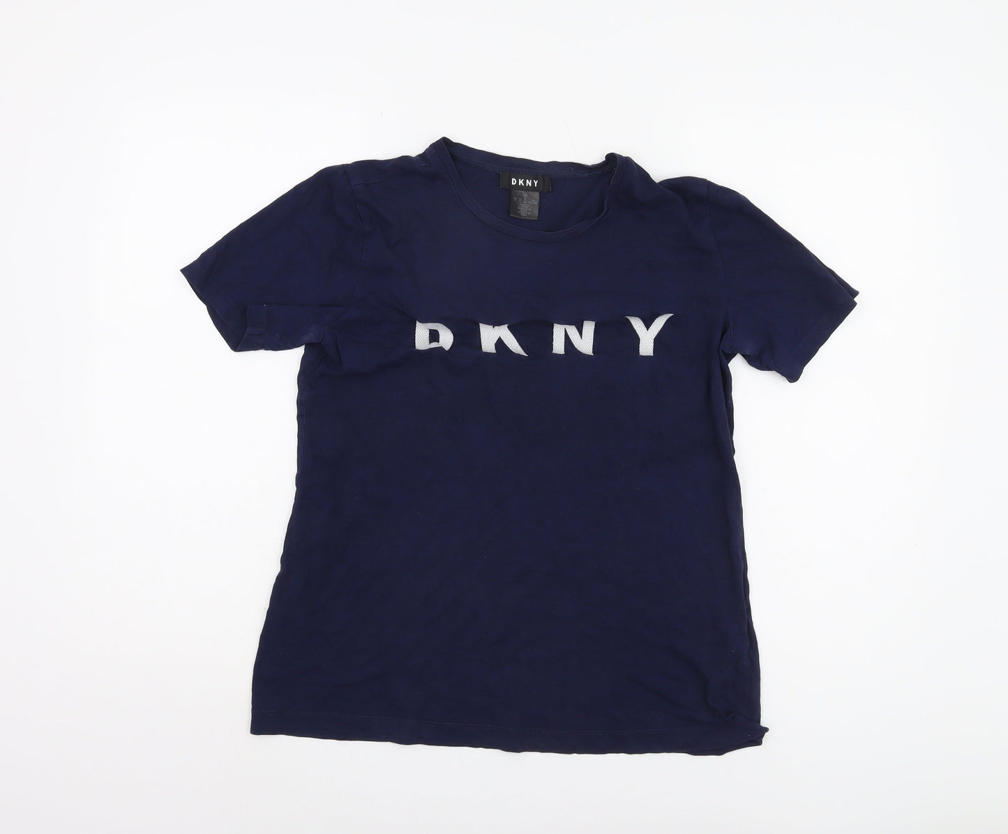 Womens UK Size S DKNY Blue Basic T-Shirt