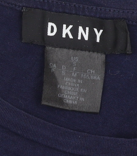 Womens UK Size S DKNY Blue Basic T-Shirt