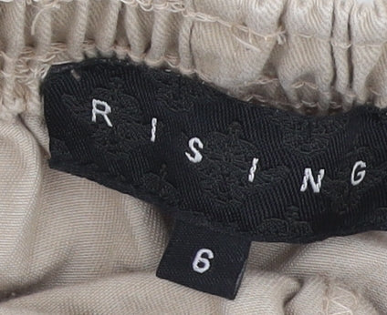 Rising Women's Beige Cargo Trousers, Size 6, Cotton