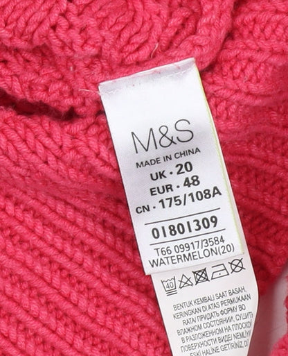 Womens UK Size 20 Marks and Spencer Pink Pullover Jumper