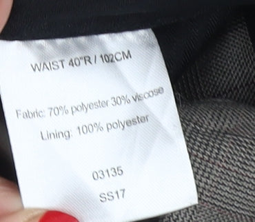 Greenwoods Men's Grey Check Tailored Trousers 40in