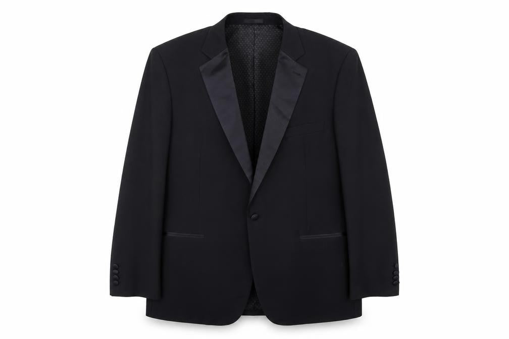 Front view of 1860 Limited Collection Men's Black Blazer, size 48