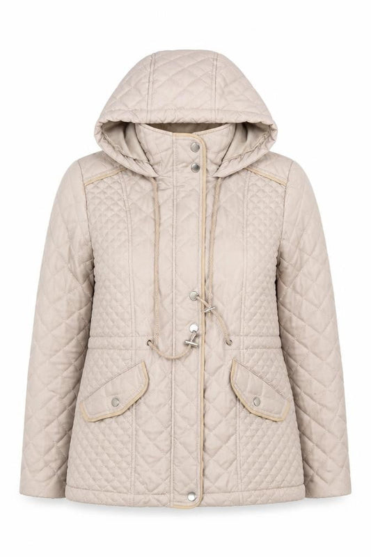 Originals Women's Beige Quilted Mid-Length Jacket 10