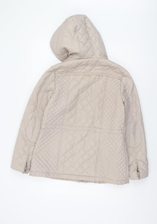 Originals Women's Beige Quilted Mid-Length Jacket 10