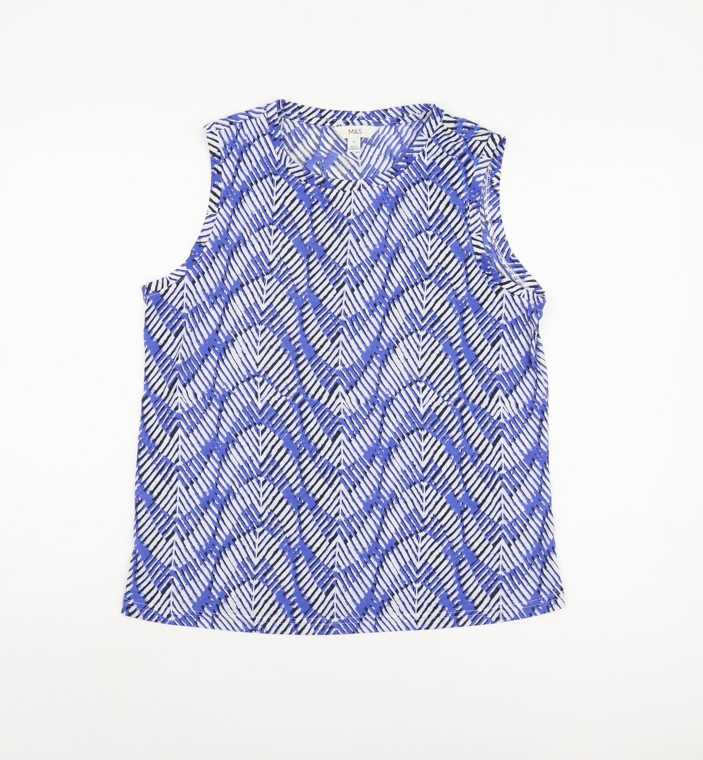 Womens UK Size 12 Marks and Spencer Blue Basic Tank