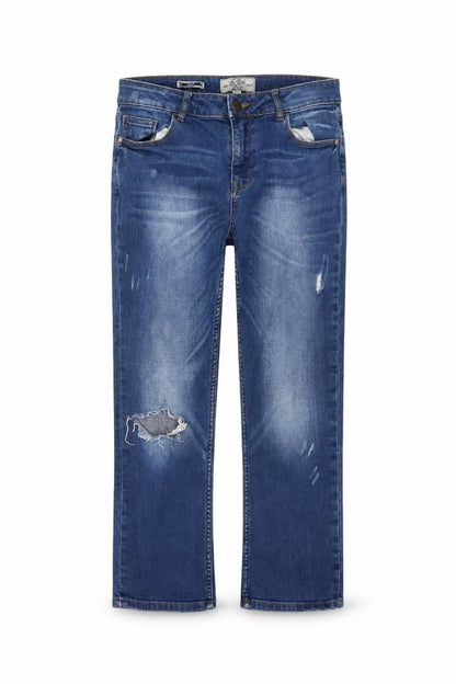 FatFace Womens Blue Straight Jeans Size 6 Distressed