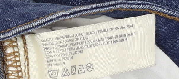 Fat Face Womens Blue Straight Jeans Size 6 Distressed