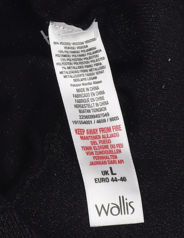 Womens UK Size L Wallis Black Pullover Jumper