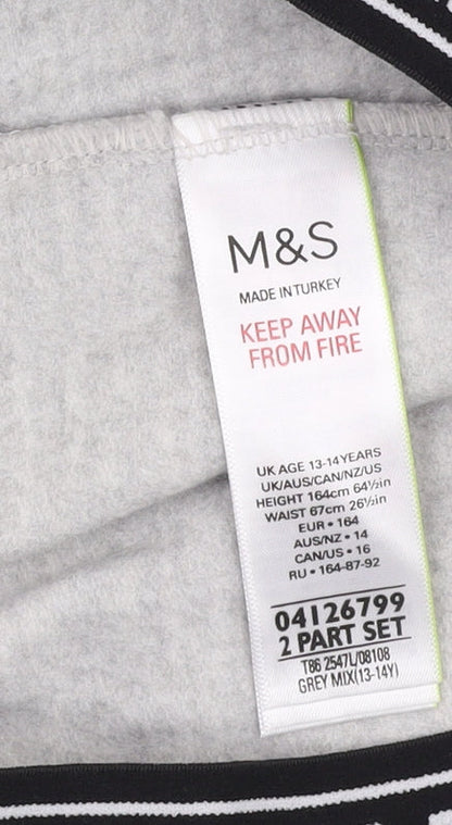 Marks and Spencer Girls Grey Jogger Trousers 13-14 Years