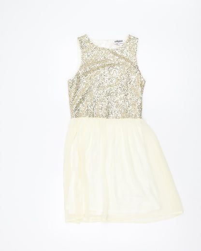 Generation Girls Gold Sequin Knee Length Party Dress - Size 12