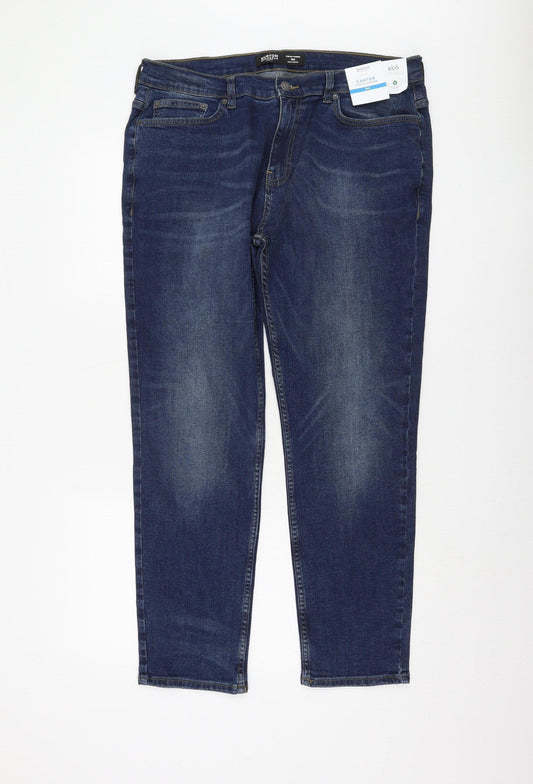 Burton Mens Blue Tapered Jeans Size 36 Short New