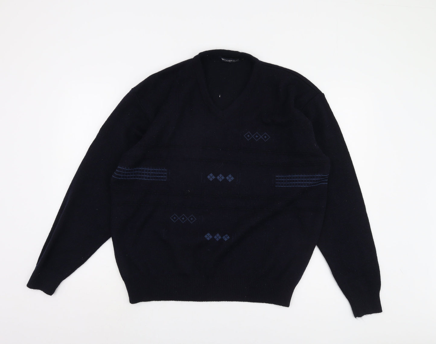 Woodville Men's Black V-Neck Pullover Jumper - Size L