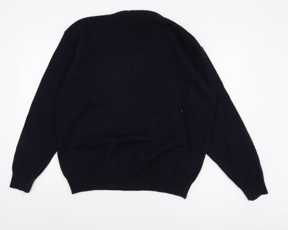 Woodville Men's Black V-Neck Pullover Jumper - Size L