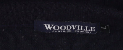 Woodville Men's Black V-Neck Pullover Jumper - Size L