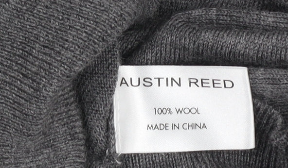 Austin Reed Men's Grey Wool V-Neck Pullover Jumper L