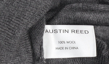 Austin Reed Men's Grey Wool V-Neck Pullover Jumper L