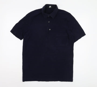 Marks and Spencer Men's Blue Polo Shirt L