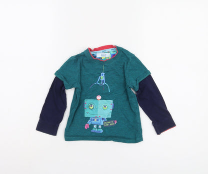 Ted Baker Unisex Blue Robot T-Shirt 18-24 Months