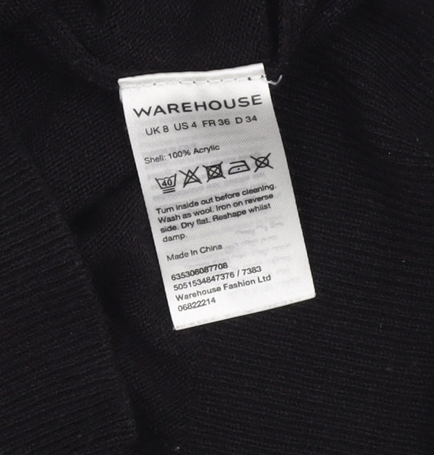 Womens UK Size 8 Warehouse Black Pullover Jumper