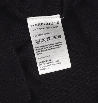 Womens UK Size 8 Warehouse Black Pullover Jumper
