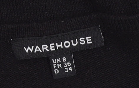 Womens UK Size 8 Warehouse Black Pullover Jumper