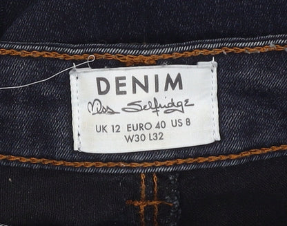 Miss Selfridge Women's Blue Skinny Jeans Size 12