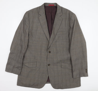 Greenwoods Men's Grey Check Blazer 48R Formal