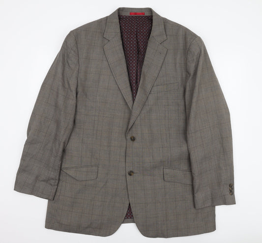 Greenwoods Men's Grey Check Blazer 48R Formal