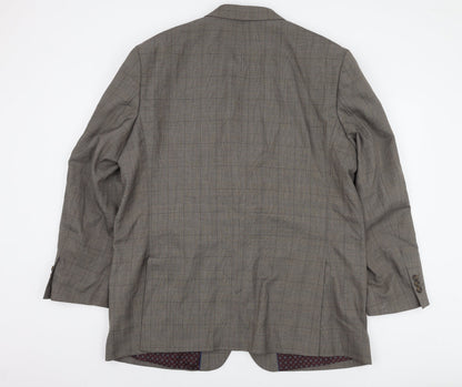 Greenwoods Men's Grey Check Blazer 48R Formal
