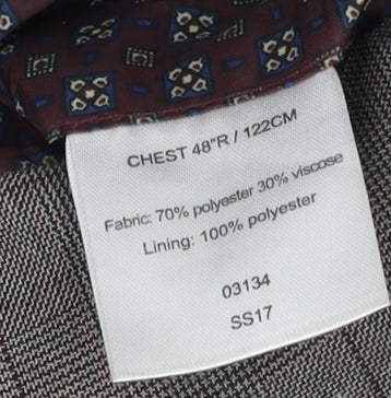 Greenwoods Men's Grey Check Blazer 48R Formal