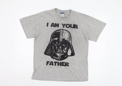 Star Wars Men's Grey M Darth Vader T-Shirt Medium