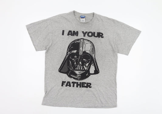 Star Wars Men's Grey M Darth Vader T-Shirt Medium