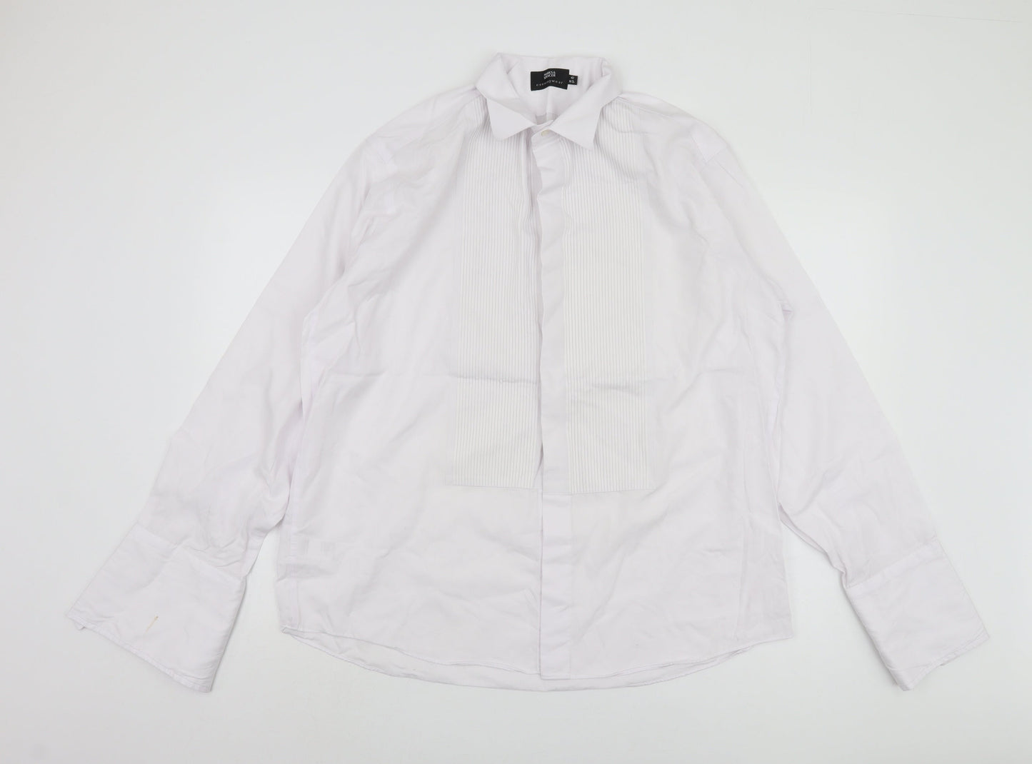 Marks and Spencer Men's White Long Sleeve Shirt Size 16.5