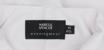 Marks and Spencer Men's White Long Sleeve Shirt Size 16.5