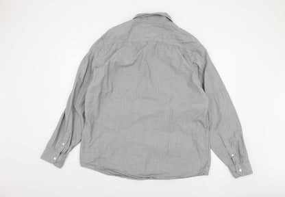 Burton London Men's Grey 2XL Cotton Casual Shirt