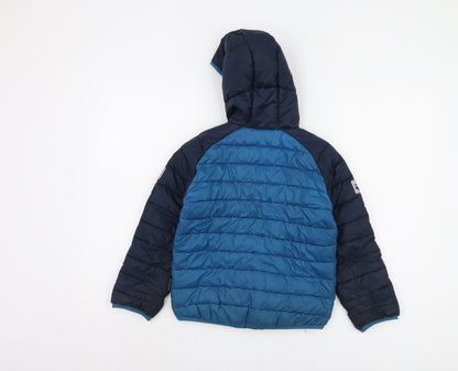 Jack Wolfskin Boys Blue Puffer Jacket UK 8 Hooded Winter
