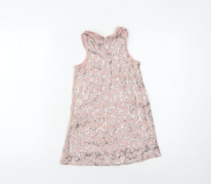 Next Girls Pink Floral Lace Dress Sleeveless Size 6 Years