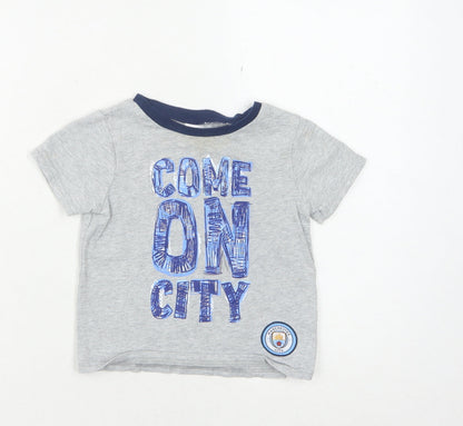 Manchester City Boys Grey Graphic T-Shirt 2-3 Years