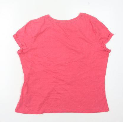 Womens UK Size 14 Principles Pink Basic T-Shirt