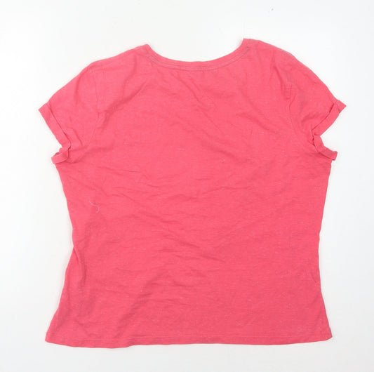 Womens UK Size 14 Principles Pink Basic T-Shirt