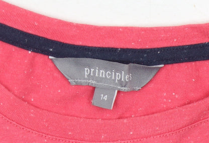 Womens UK Size 14 Principles Pink Basic T-Shirt