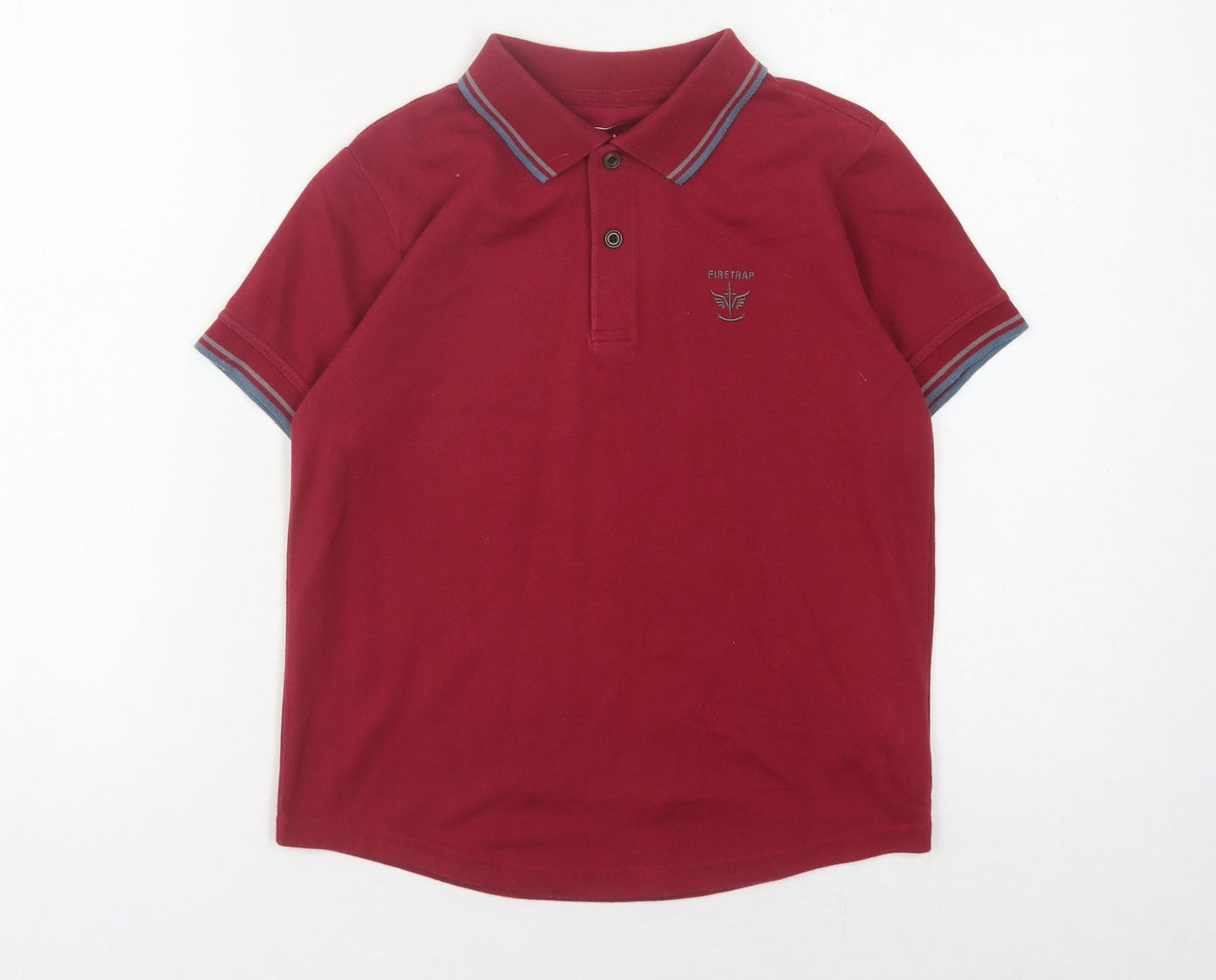 Firetrap Boys Red Polo Shirt 9-10 Years Logo Accent Casual Wear