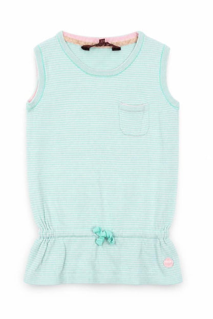 Front view of Ted Baker girls’ green striped tank top 2-3 years