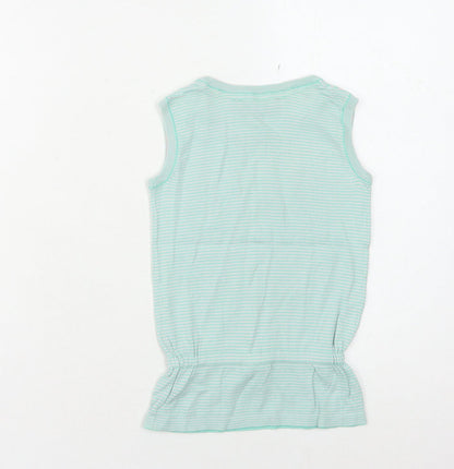 Ted Baker Girls Green Striped Tank Top 2-3 Years