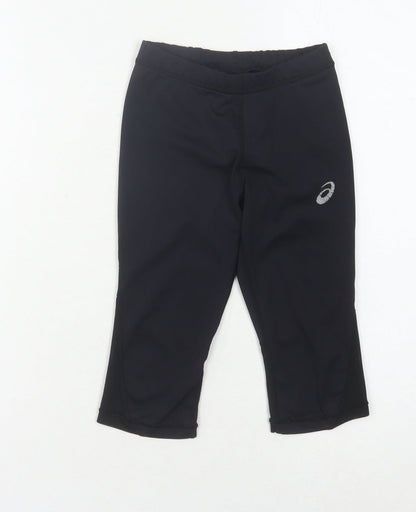 Asics Girls Black Cropped Leggings - 8-9 Years Activewear