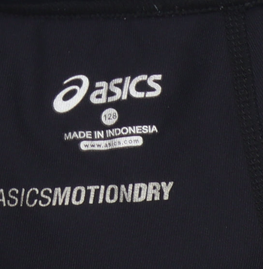Asics Girls Black Cropped Leggings - 8-9 Years Activewear